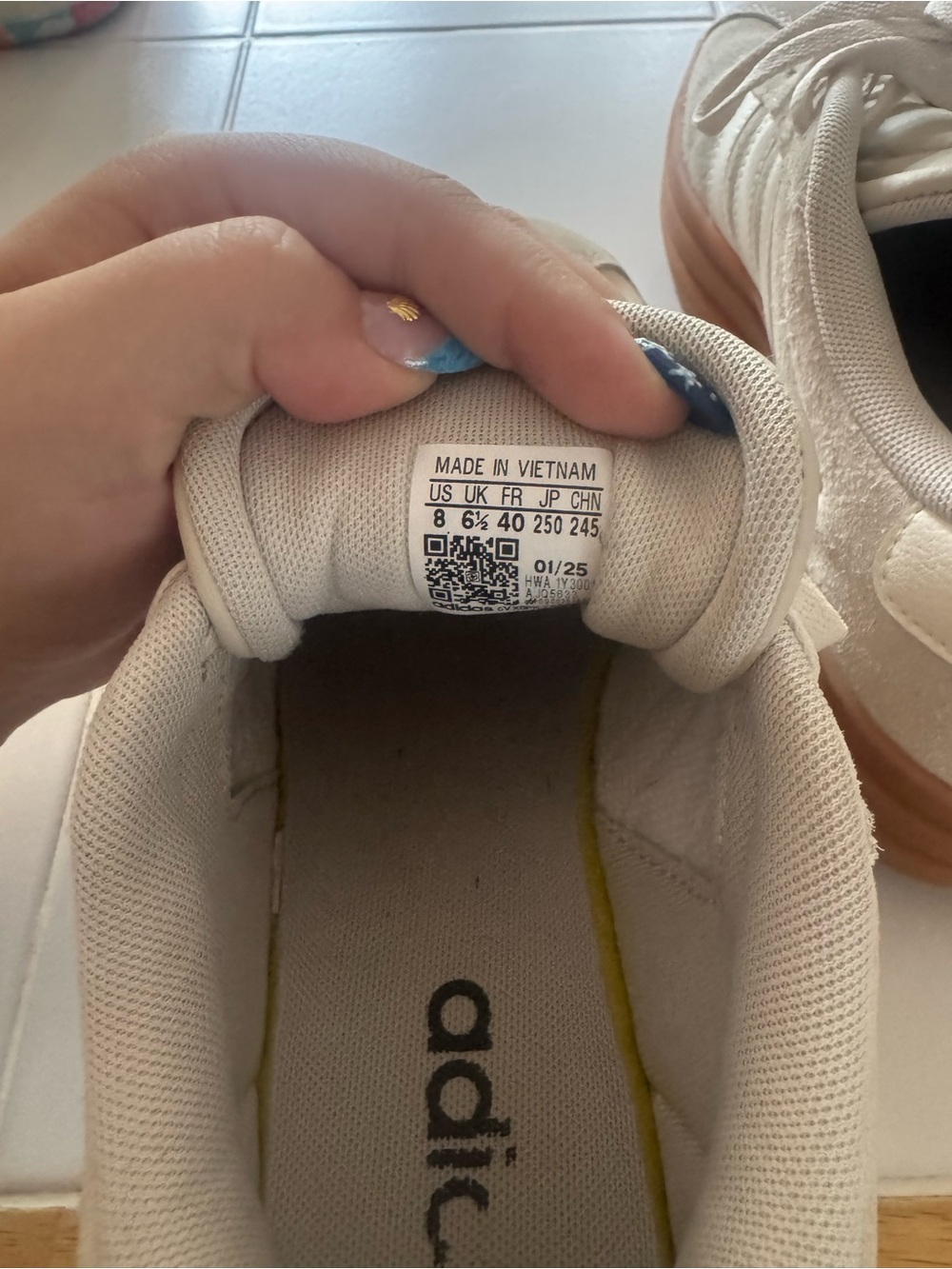 adidas Cream Suede Platform Sneakers with Gum Sole - Picture 7 of 7